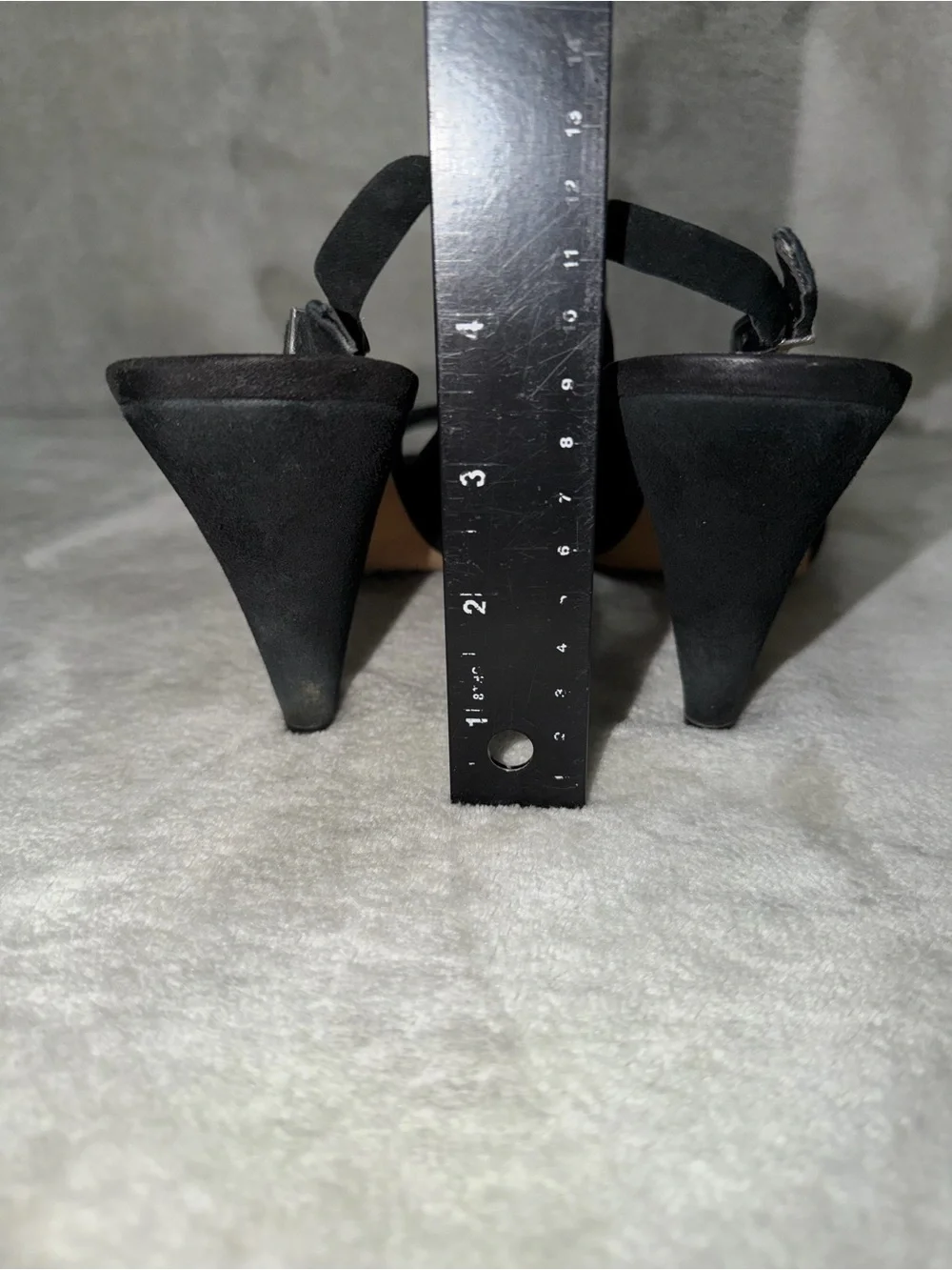 Vince Camuto Black Suede Paelinna Slingback Peep Toe Cone Heels Size 9
